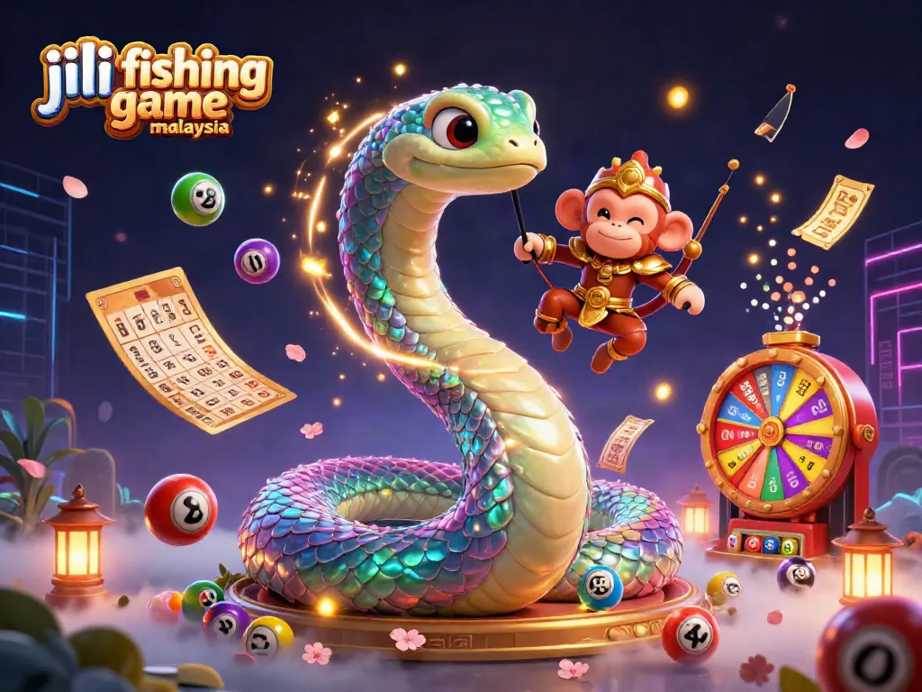 Engage in the jili fishing game malaysia with vibrant fish and dynamic lottery elements in a captivating 3D illustration.