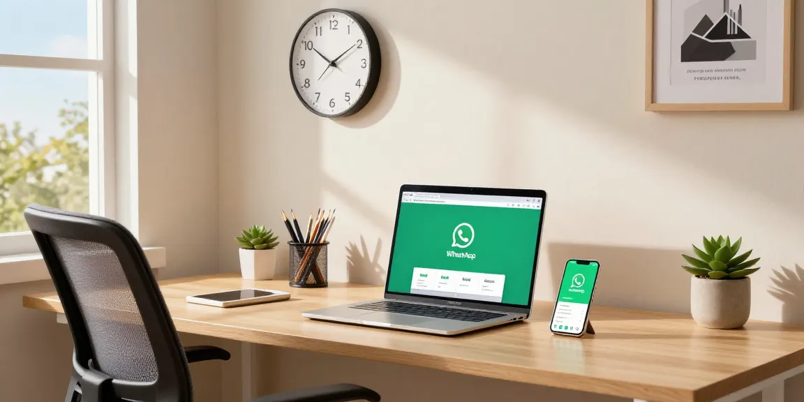 Professional using WhatsApp電腦版 on a sleek home office setup.