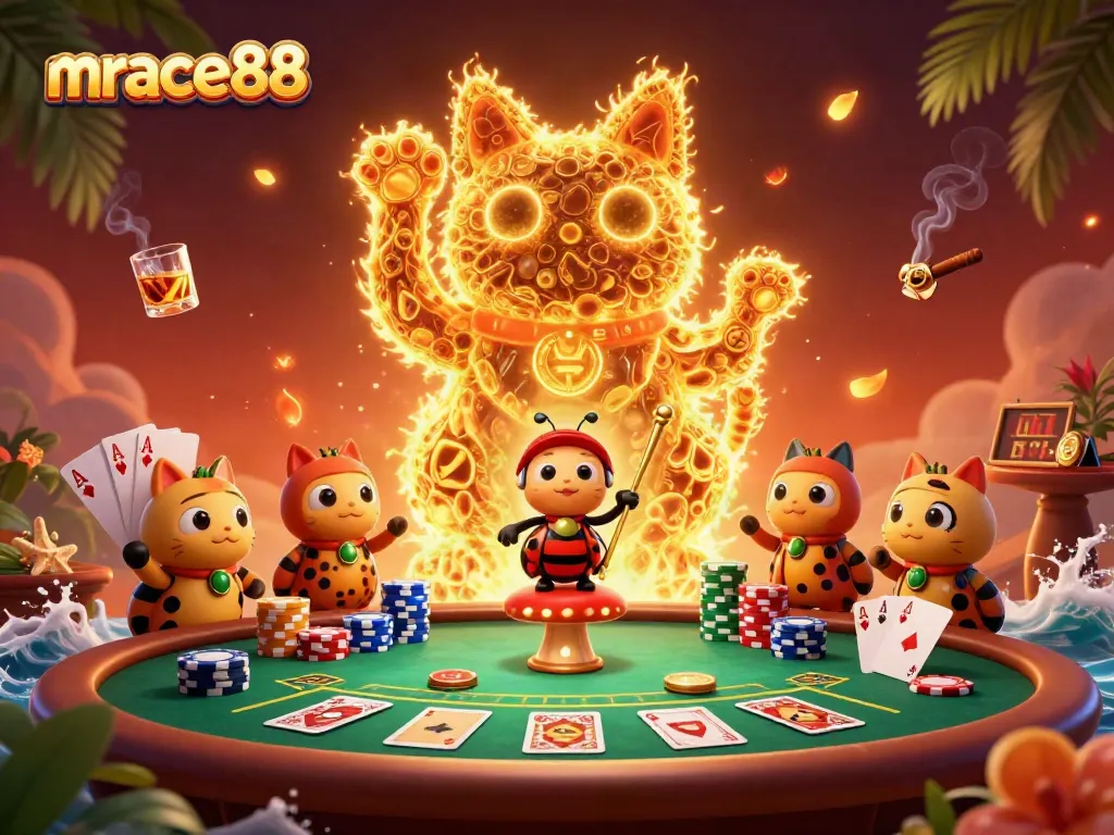 Embrace exciting wins at mrace88 with dynamic casino-themed 3D art showcasing vibrant symbols.