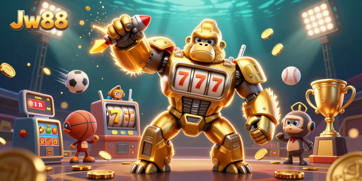 Experience thrilling gameplay with Jw88 in this vibrant 3D casino scene filled with action and excitement.