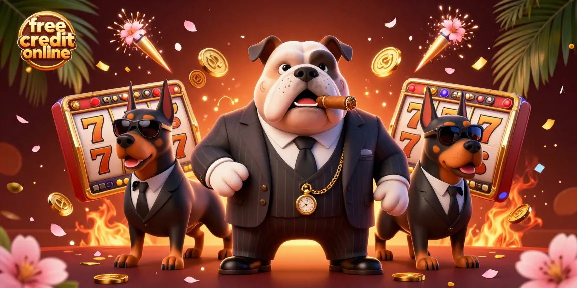 Claim free credit online with lucrative slot reels and vibrant casino elements in a dynamic illustration.