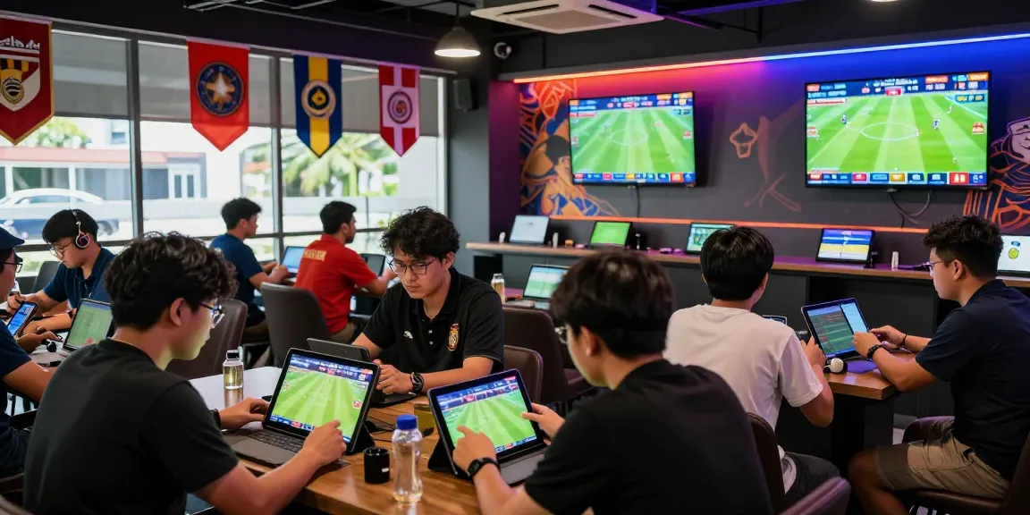 Exciting football betting Malaysia scene with fans enjoying live games and betting.